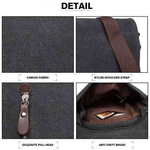 Kono Clever RFID-Protected Canvas Crossbody Bag