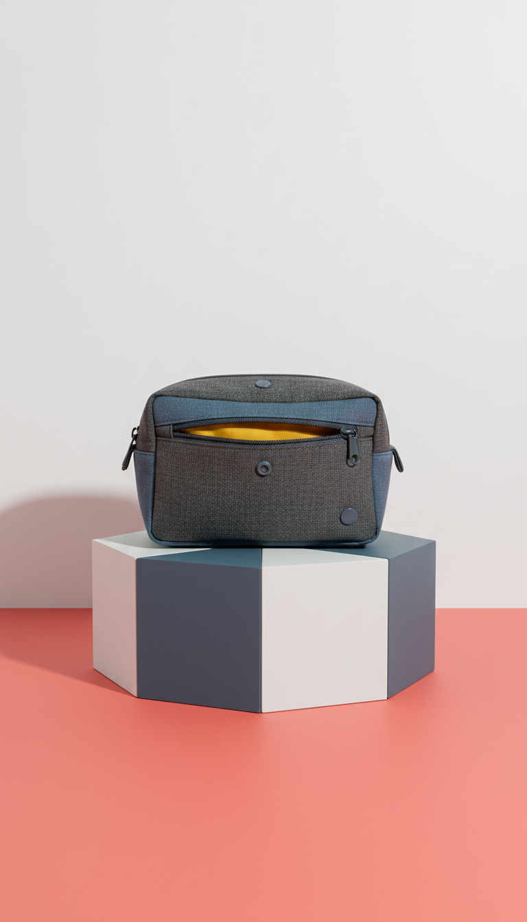 Beauty and Tech Essentials Pouch with Dual Compartments