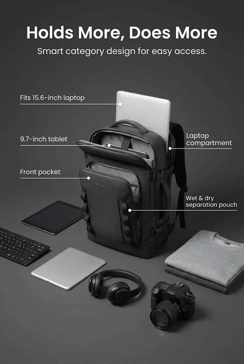 Bange One-Click Vacuum Compression Travel Backpack