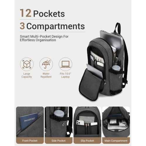 The Clever Secure-Charge Laptop Backpack