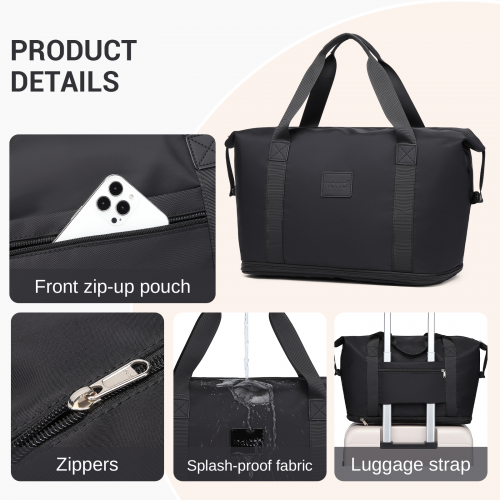 The Clever Kono Expandable Travel Duffle Set with Matching Pouch