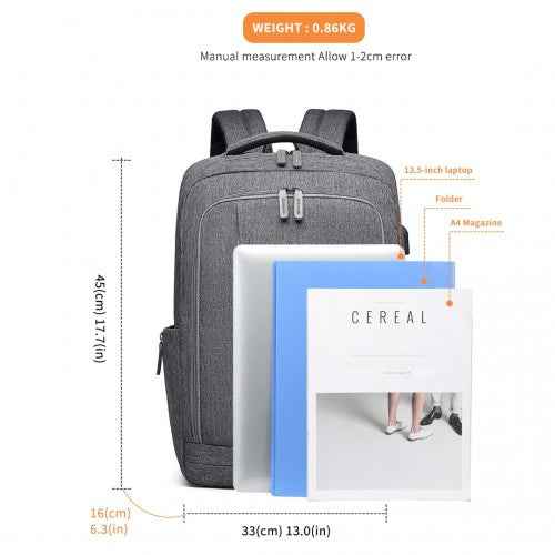 Kono Multi-Compartment Backpack with USB Port