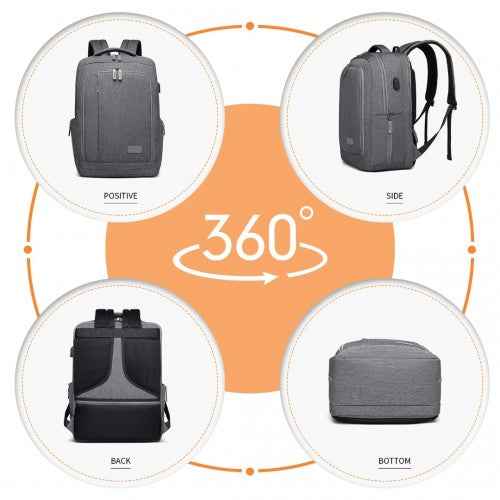 Kono Multi-Compartment Backpack with USB Port
