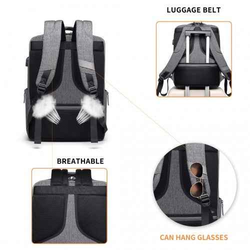 Kono Multi-Compartment Backpack with USB Port