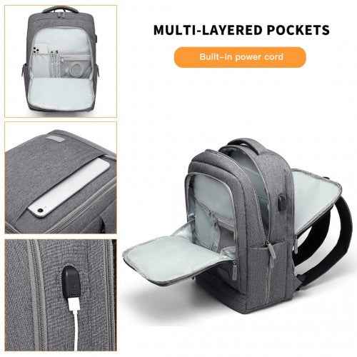 Kono Multi-Compartment Backpack with USB Port