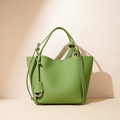 The Dawn Drift — genuine leather shoulder bag in Fresh Green
