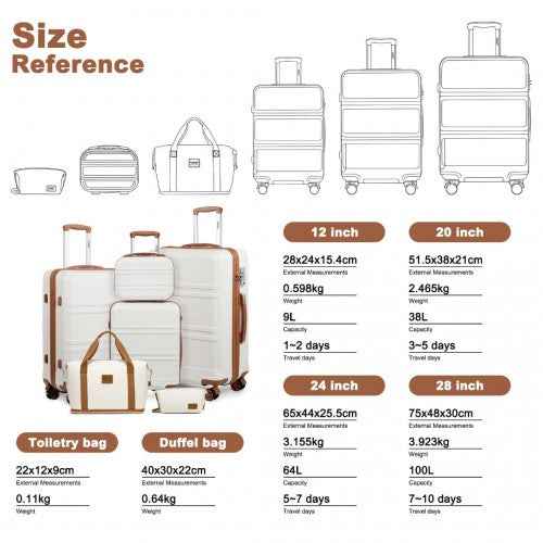 The Clever Kono Matching Luggage Collection – 3 or 6-Piece Set