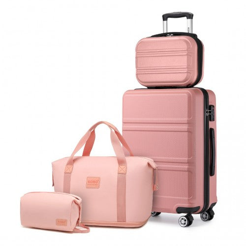 The Clever Kono Matching Luggage Collection – 3 or 6-Piece Set – Pink – The Clever Bag Company