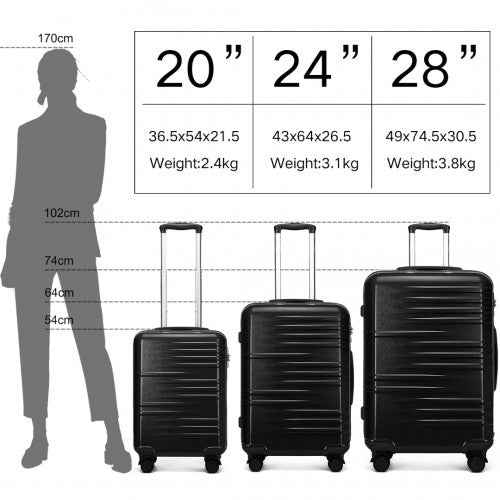 British Traveller Scratch-Resistant Suitcase – Individual or 3-Piece Set