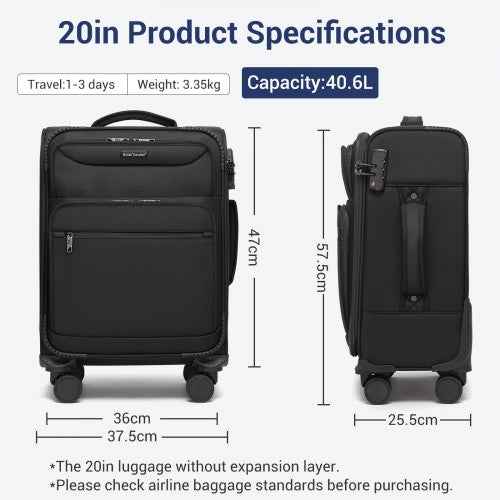 British Traveller Softshell Laptop Suitcase – Individual or 3-Piece Set