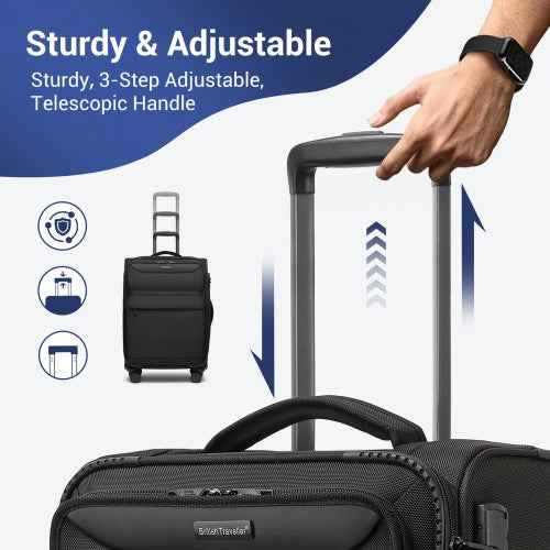 British Traveller Softshell Laptop Suitcase – Individual or 3-Piece Set