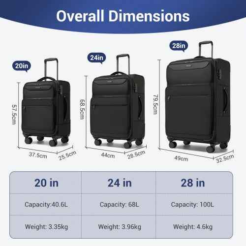 British Traveller Softshell Laptop Suitcase – Individual or 3-Piece Set