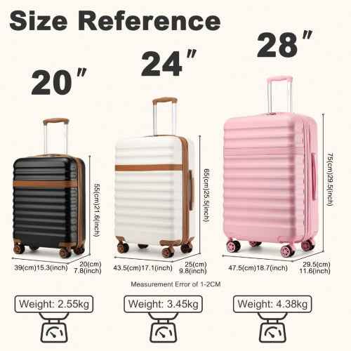 The Clever Kono Hard Shell Spinner Suitcase – Individual or 3-Piece Set
