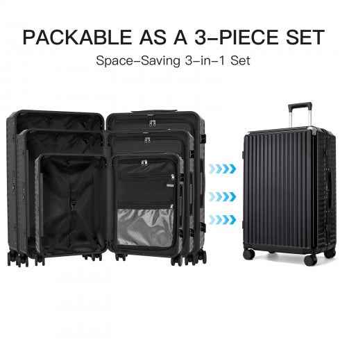 The Clever Kono Zipperless Smart Suitcase – Individual or 3-Piece Set