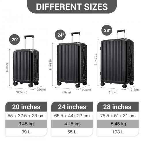 The Clever Kono Zipperless Smart Suitcase – Individual or 3-Piece Set