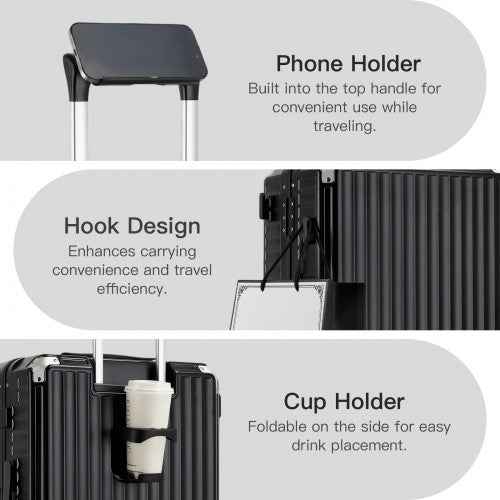 The Clever Kono Zipperless Smart Suitcase – Individual or 3-Piece Set