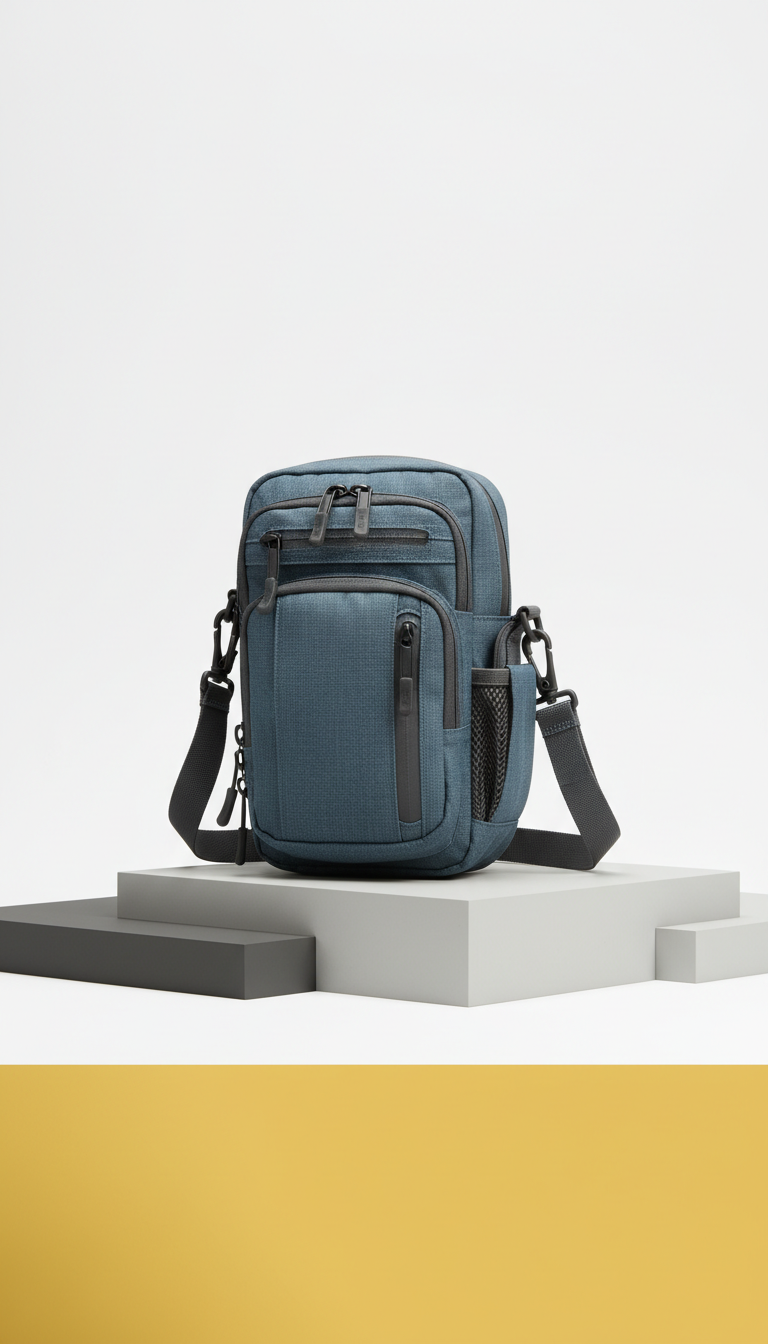 Slim Crossbody Organizer Bag with RFID Shield